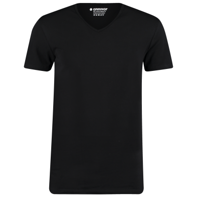 Garage Bio Cotton Body Fit V-Neck (0222) T-Shirt Black (2 Pack)