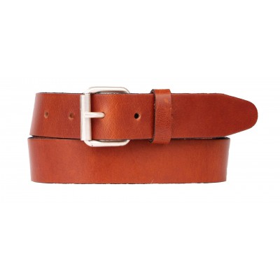 Petrol Broekriem Cognac met rolgesp (40089) afbeelding