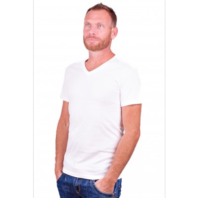 Alan Red Dean Deep V-Neck White (2 pack)