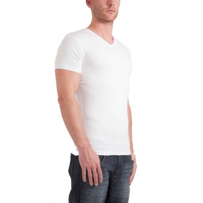 Garage T-Shirt Regular Fit V-Neck White Two Pack (art 0104)