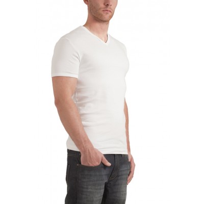 Garage T-Shirt V-neck semi bodyfit white (art 0302)