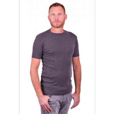 Garage Basic T Shirt Round Neck Dark Grey Semi Bodyfit Art 0301 garage kopen in de aanbieding