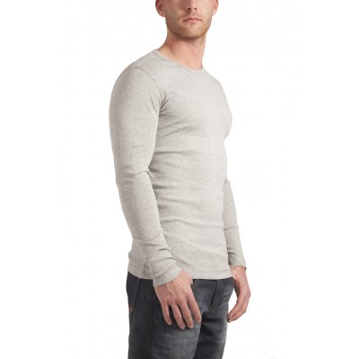 Garage T Shirt Round Neck Longsleeve Semi Bodyfit Light Grey Art 0303 garage kopen in de aanbieding