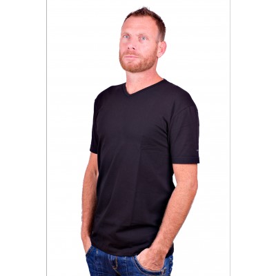 Alan Red T-Shirt V-Hals Oklahoma Black (Two Pack)