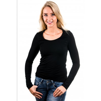 Garage Women Longsleeve T-Shirt Round Neck Black ( art 0704)