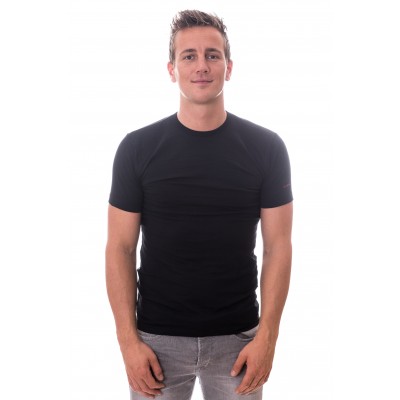 Claesens T-Shirt Round Neck Black Stretch Two Pack ( CL 1021)