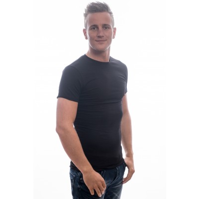 Slater Stretch T-Shirt Round neck Black Two Pack ( art 6520)
