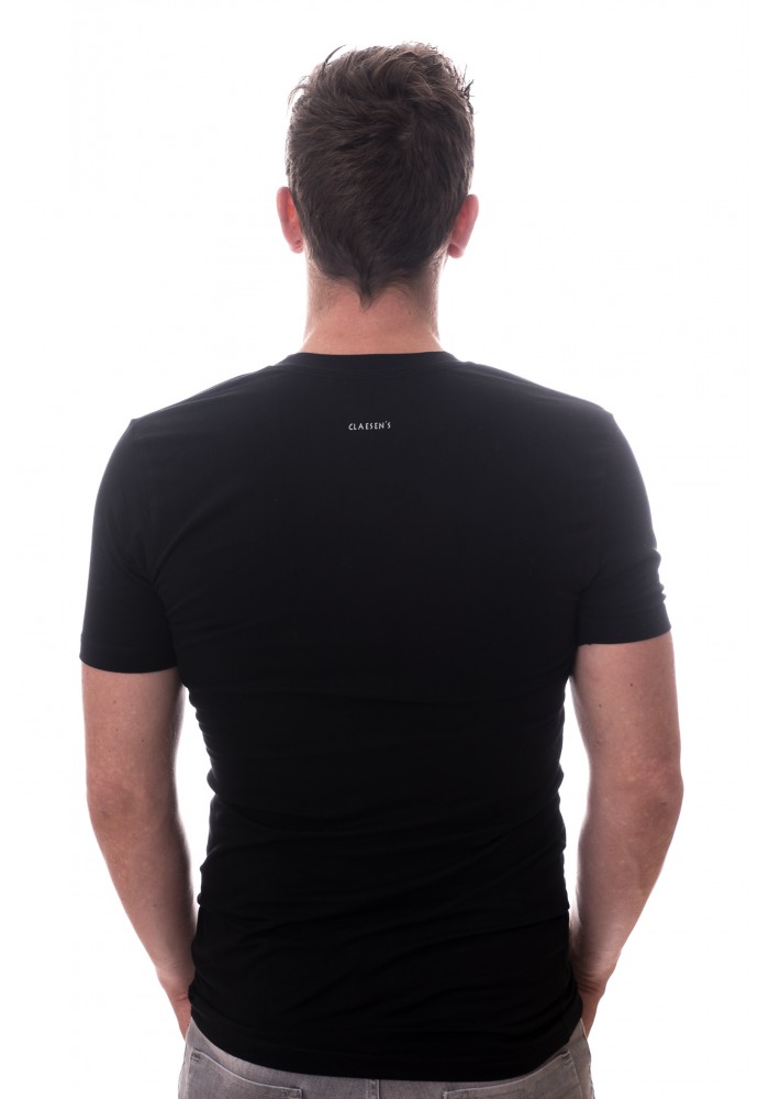 strategie album Verduisteren Claesens Stretch T-Shirt Black V-neck Two Pack ( CL 1023)