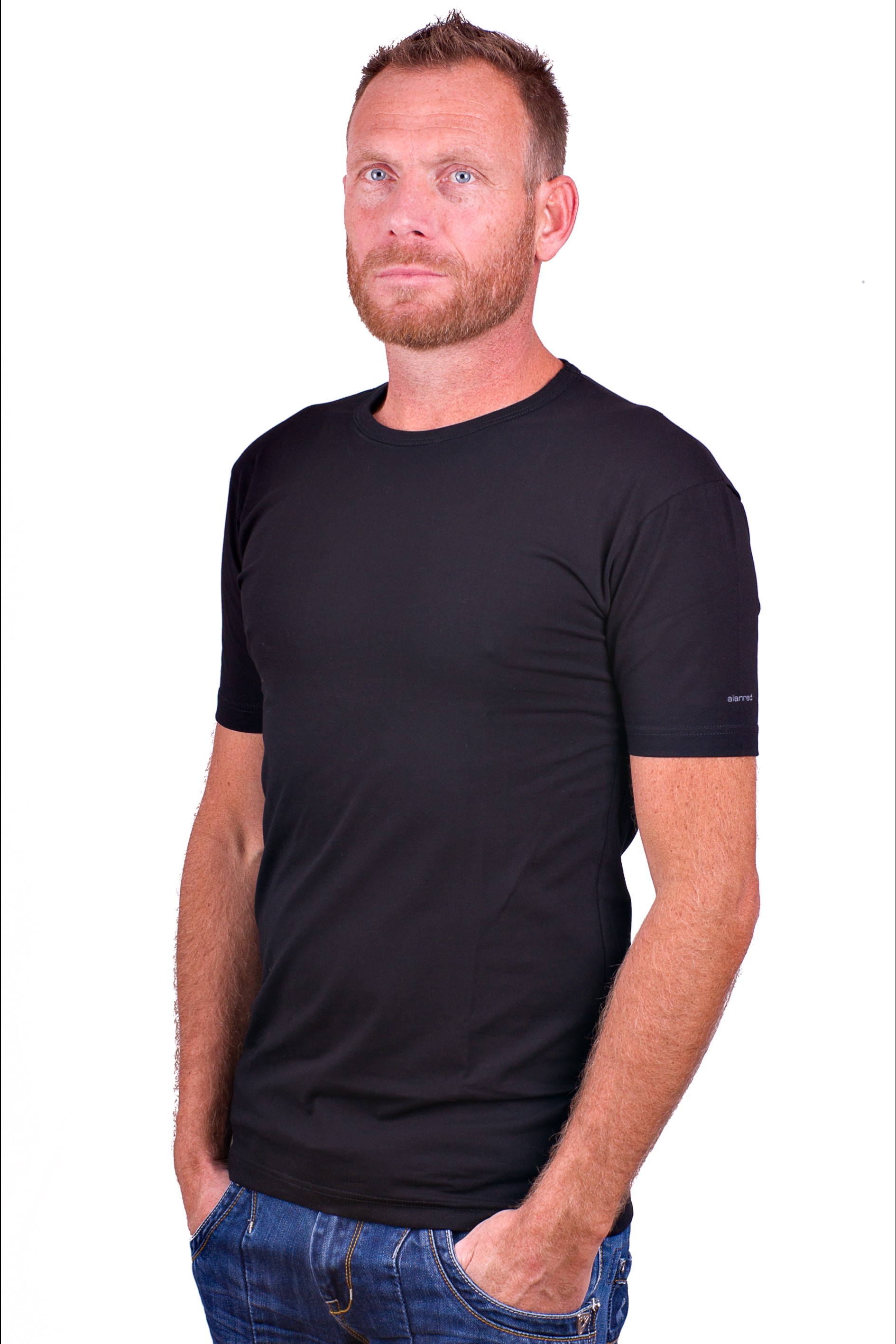 Alan red shirt heren deals