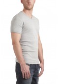 Garage T-Shirt V-neck bodyfit light grey ( stretch)