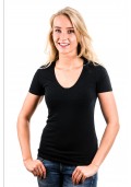 Garage T-Shirt Ladies V-Neck Black 