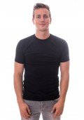 Claesen"s Basic Stretch T-Shirt Zwart Ronde Hals