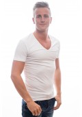 Slater Stretch T-Shirt Deep V-Hals white( two pack )