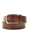 Petrol Leather Jeans Belt Brown