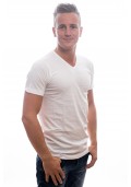 Slater T-Shirt Basic Fit V-neck white EXTRA LONG 