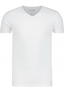 Slater V-Neck T-Shirt Tencel Stretch White (8200)