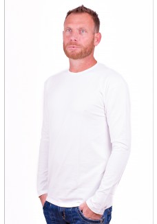 Alan Red Longsleeve stretch round neck Olbia White