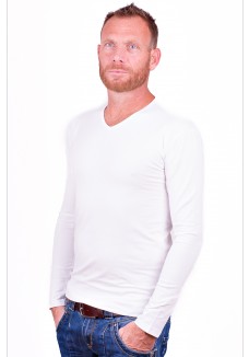 Alan Red t-shirt Model Oslo (Longsleeve) White