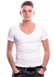 Beeren Men T-Shirt V-Hals Diep Wit