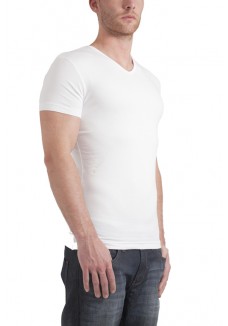 Garage T-Shirt V-neck bodyfit white ( stretch)