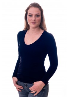 Claesens Women T-Shirt V-Neck l/s Blue ( 8011 ) 