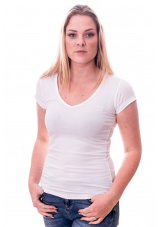 Claesens Women T-Shirt V-hals s/s White( cl 8010 )