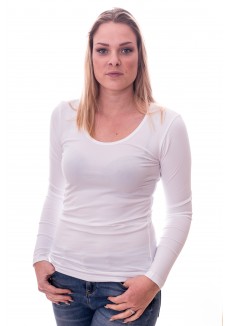 Claesens Women T-shirt o-neck longsleeve White( 8016) 