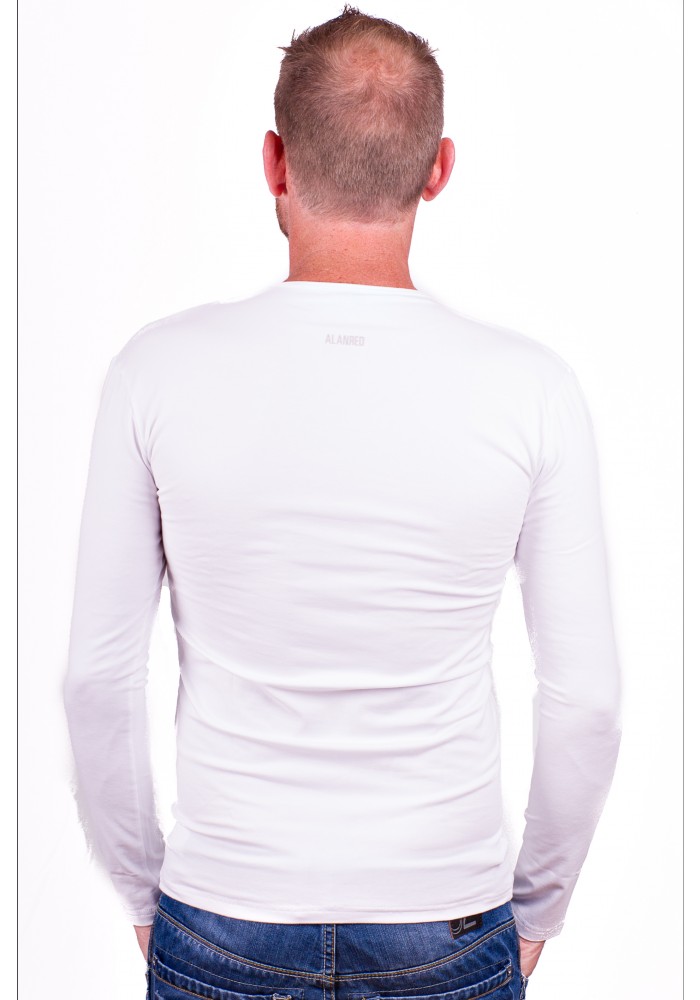 Alan Red t-shirt Model Oslo (Longsleeve) White