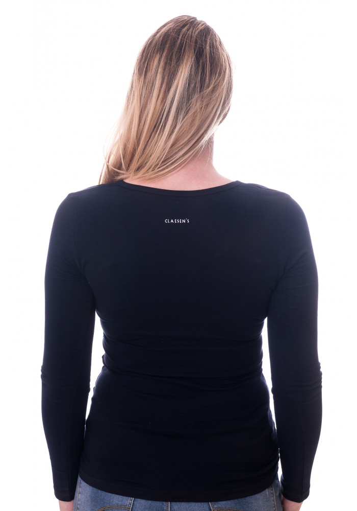 Claesens Women T-shirt o-neck longsleeve Navy Blue( 8016) 