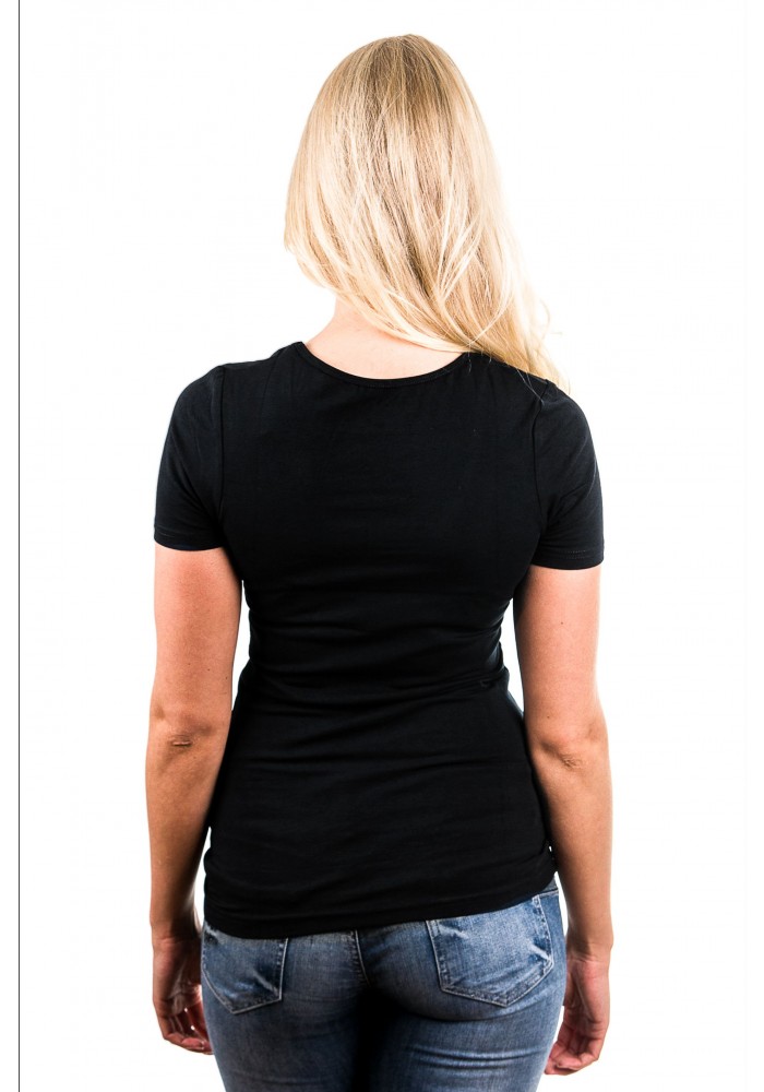 Garage T-Shirt Ladies V-Neck Black 