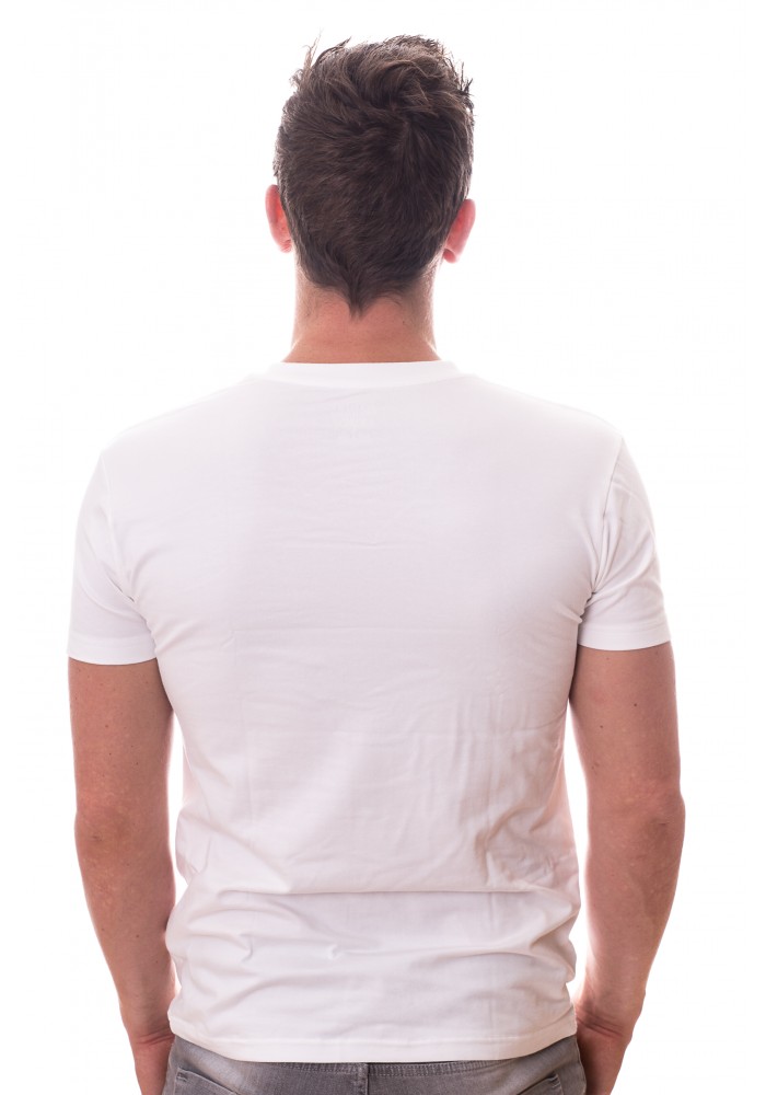 Claesens Stretch T-Shirt Wit V-hals 