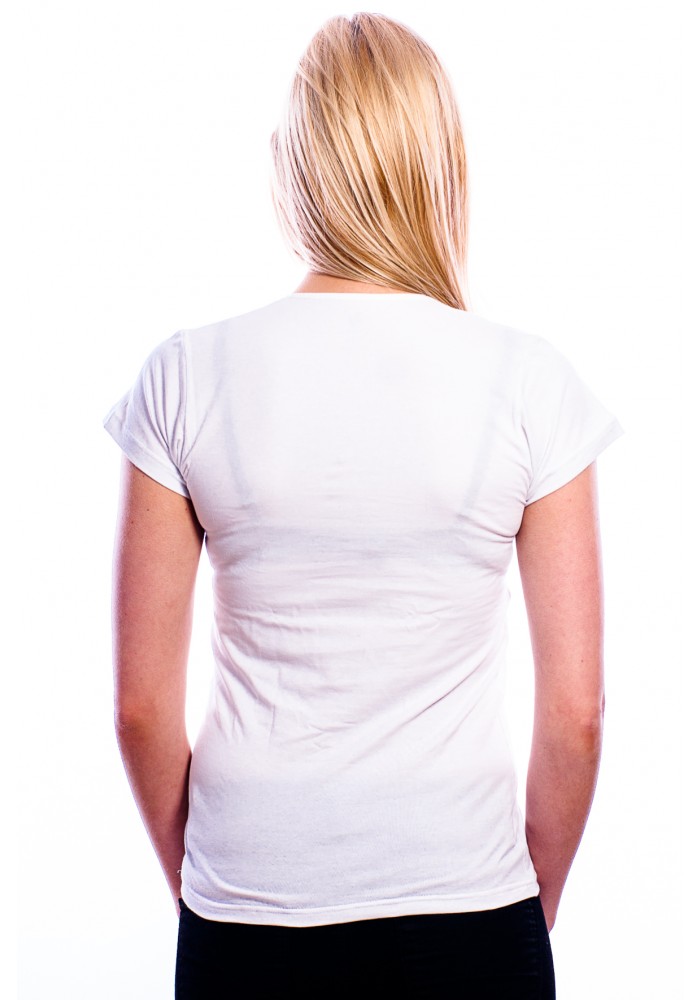 RJ Bodywear Ladies T-Shirt V-Hals White