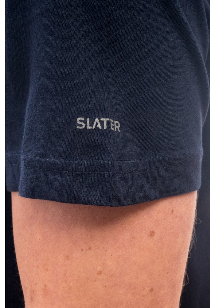 Slater Basic T-Shirt O neck Blauw