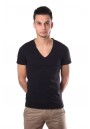 HOM Smart cotton tee V-Neck Black