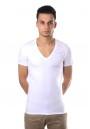 HOM Classic T-Shirt V-Neck Premium Cotton Model White 