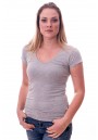 Claesens Women T-Shirt V-Neck s/s Grey ( cl 8010 )