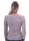 Claesens Women T-Shirt V-Neck l/s Grey ( 8011 ) 