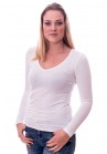 Claesens Women T-Shirt V-Neck l/s White( 8011 ) 
