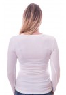 Claesens Women T-Shirt V-Neck l/s White( 8011 ) 