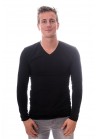 Claesens Men Longsleeve V-neck Black