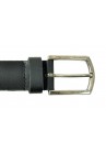 Petrol Leather Jeans Belt Black