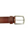 Petrol Leather Jeans Belt Brown