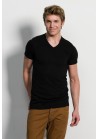 Slater Basic Fit T Shirt V Hals Black