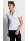 Slater Stretch T-Shirt Deep V-Hals white( two pack )