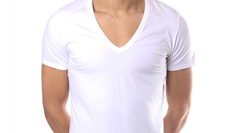 HOM Smart cotton tee V-Neck White